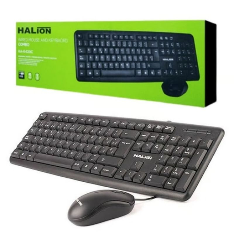 HALION - TECLADO Y MOUSE OFFICE NEGRO HALION K420C