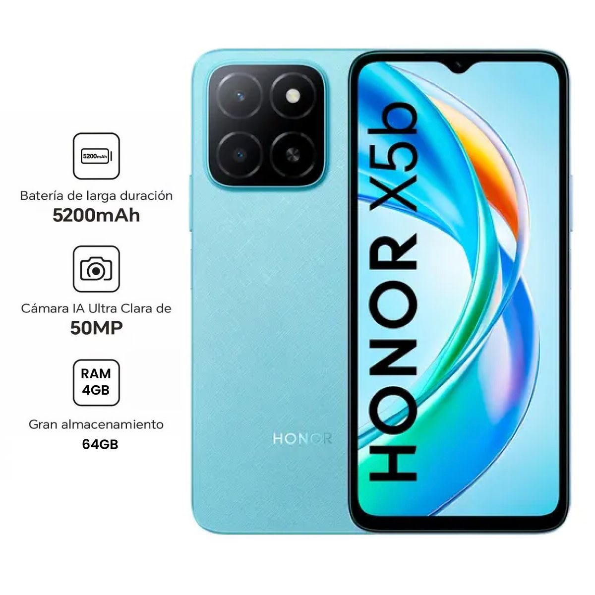 HONOR - Celular Honor X5B 65 4GB 64GB 50MP Ocean Blue