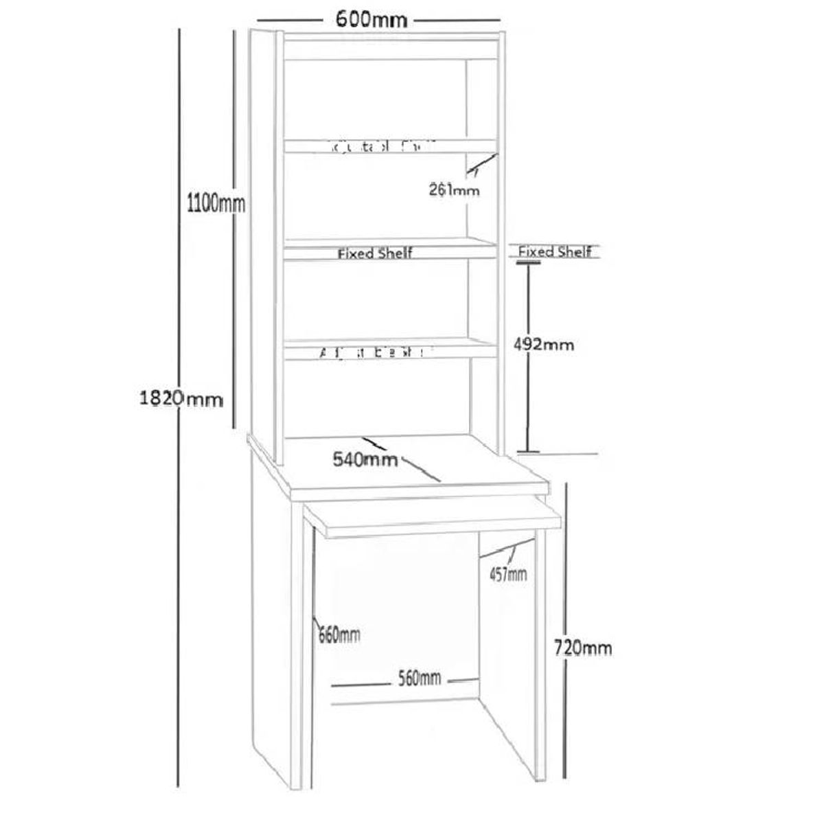 NACION MUEBLES - ESCRITORIO NACION MUEBLES CRISTINA COLOR BLANCO