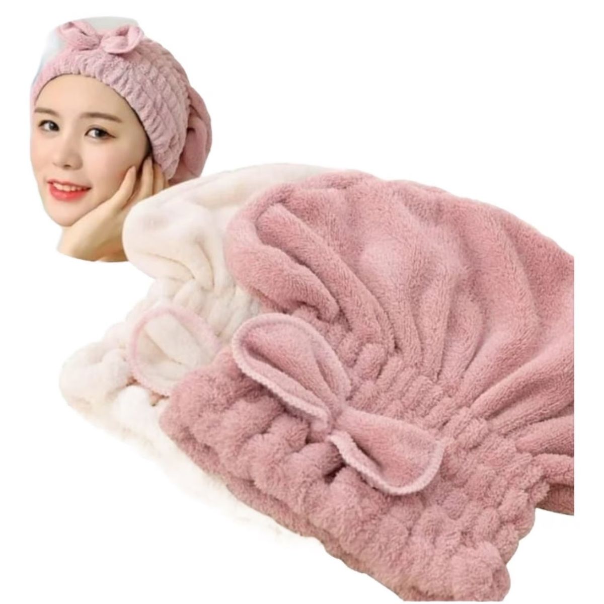 OTTOWARE - Pack de 2 Toallas de Microfibra para Cabello – Colores Variados