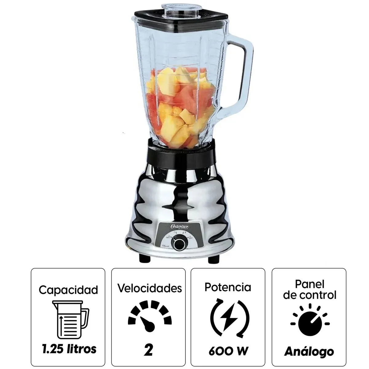 OSTER - Licuadora 2 velocidades 250-22 plateado