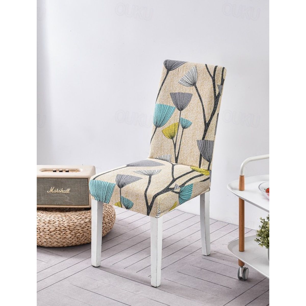 GENERICO - Funda de Sillas Pack 6und  Floreado Multicolor