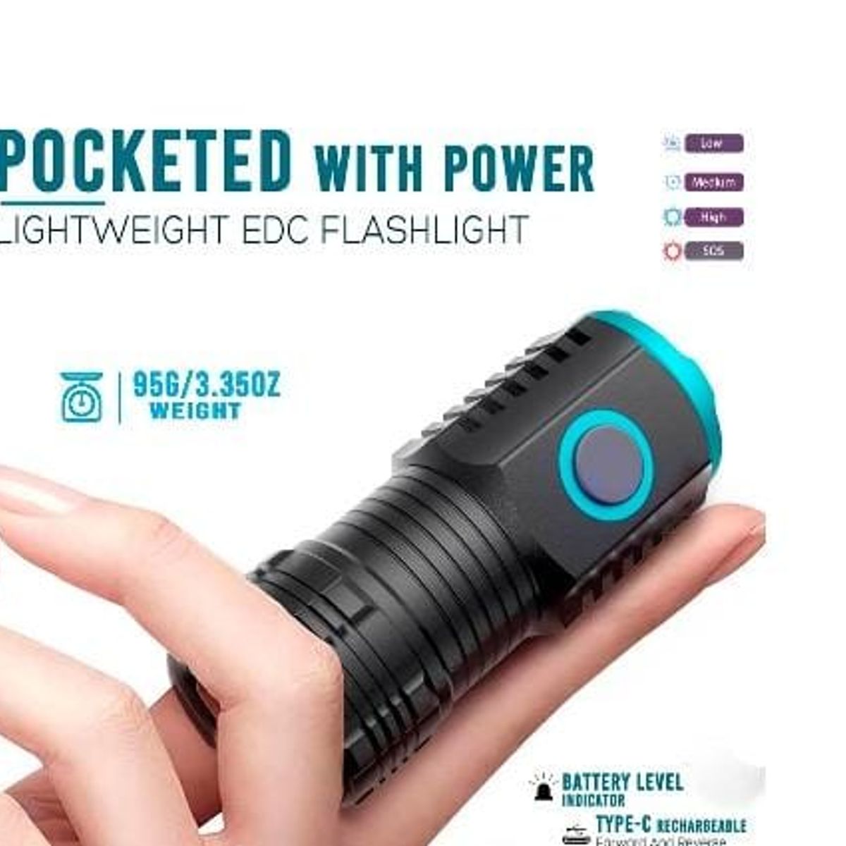 GENERICO - Mini linterna recargable emergencia ultra brillante