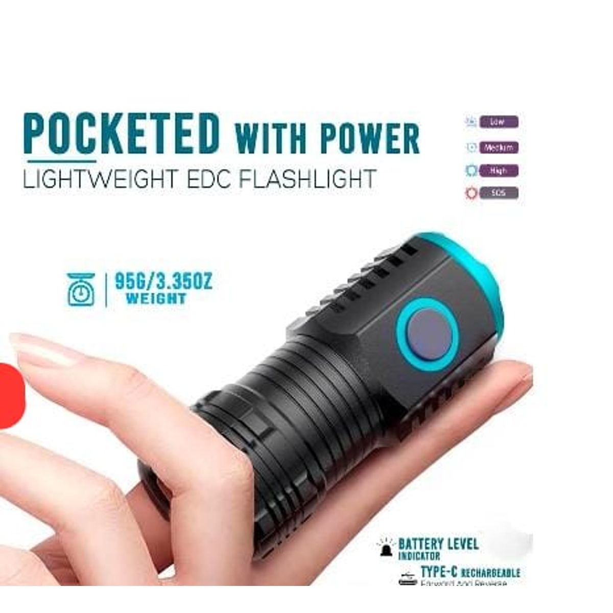 GENERICO - Mini linterna recargable emergencia ultra brillante