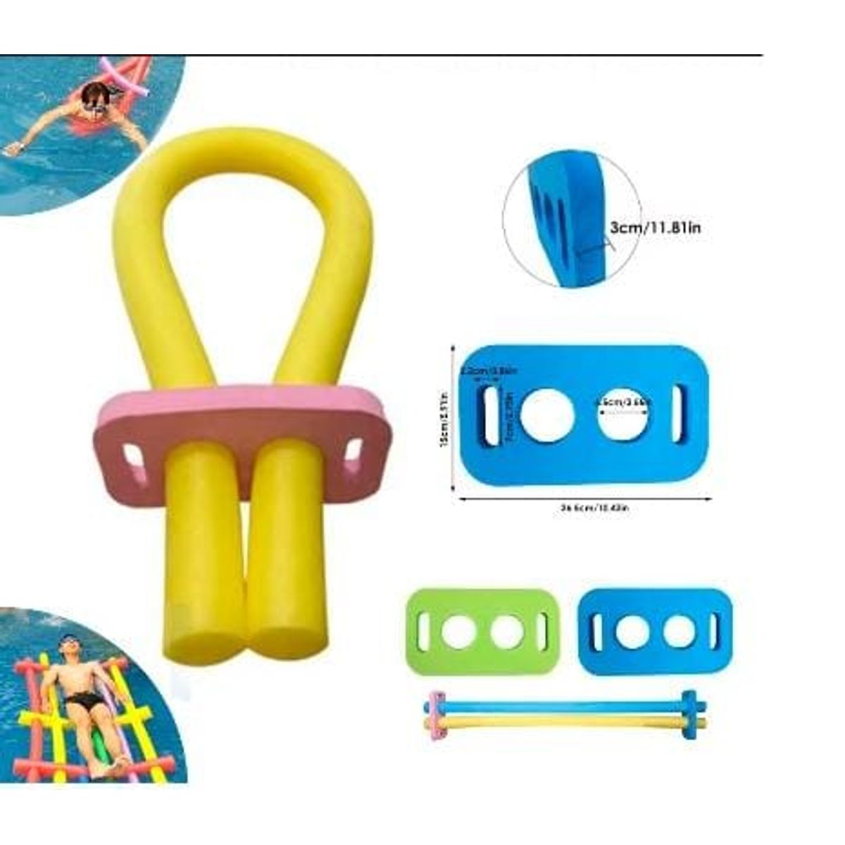 GENERICO - Pack 1Conector de espuma para nadar y 1fideo entrenamiento