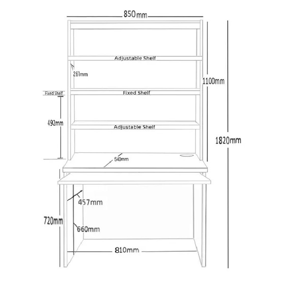 NACION MUEBLES - ESCRITORIO NACION MUEBLES LUCIANA COLOR BLANCO