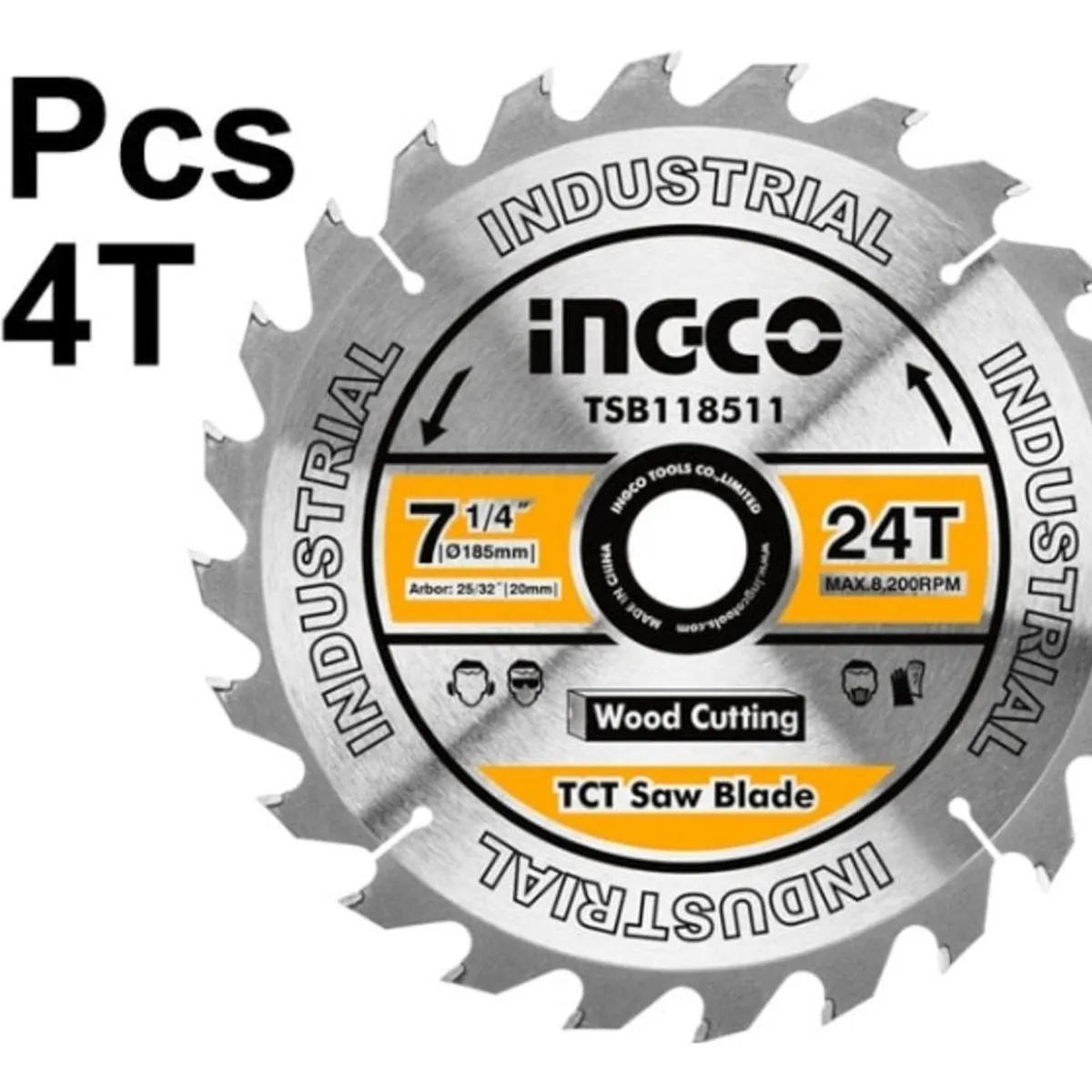 INGCO - Set de 3 discos corte madera 7 1/4" 24-40-60 dientes Ingco