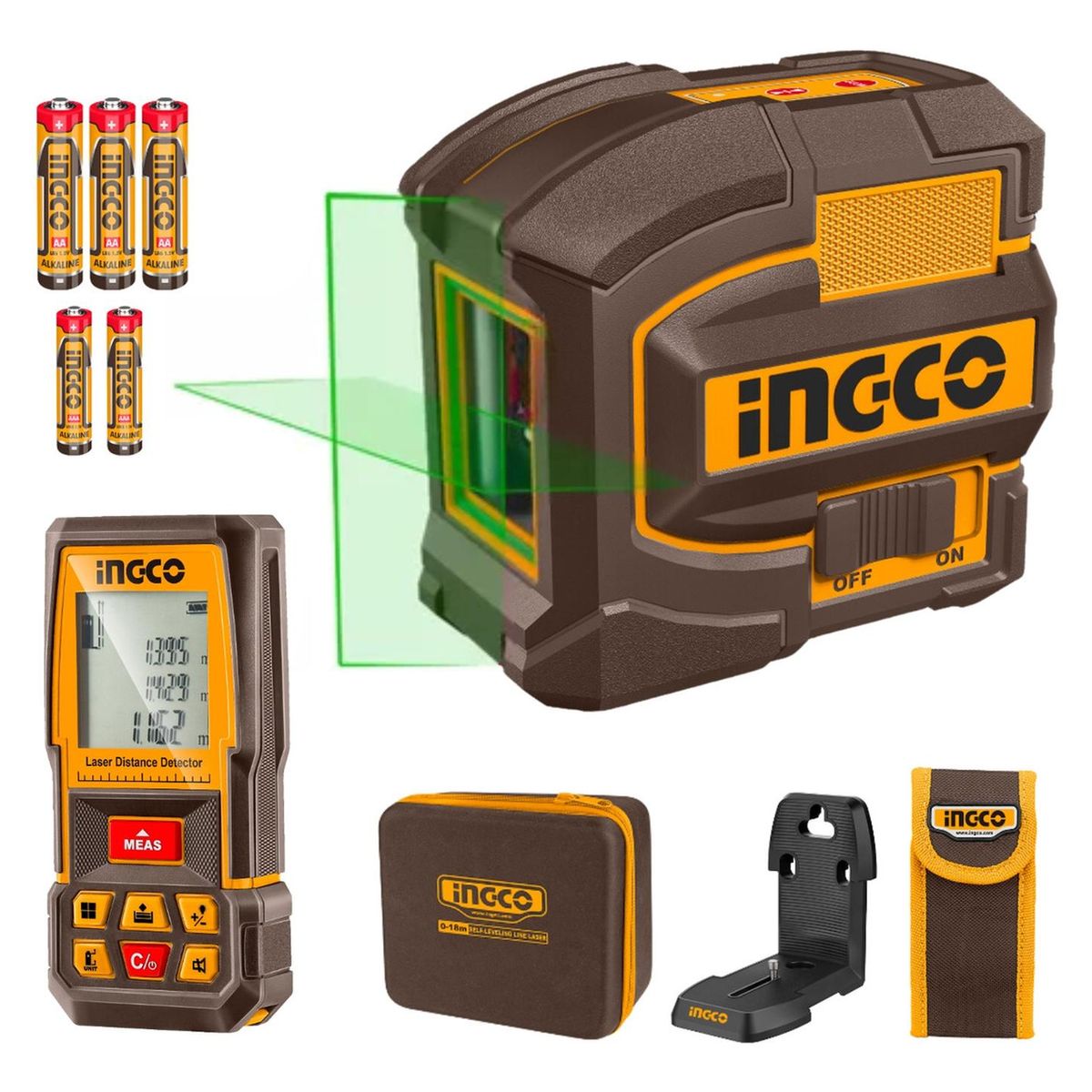 INGCO TOOLS - Nivel laser 35m + medidor de distancia 75m Ingco