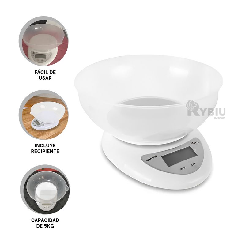 RYBIU IMPORT - Balanza Multiusos Versatil en Blanco Y+Regalo Stickers