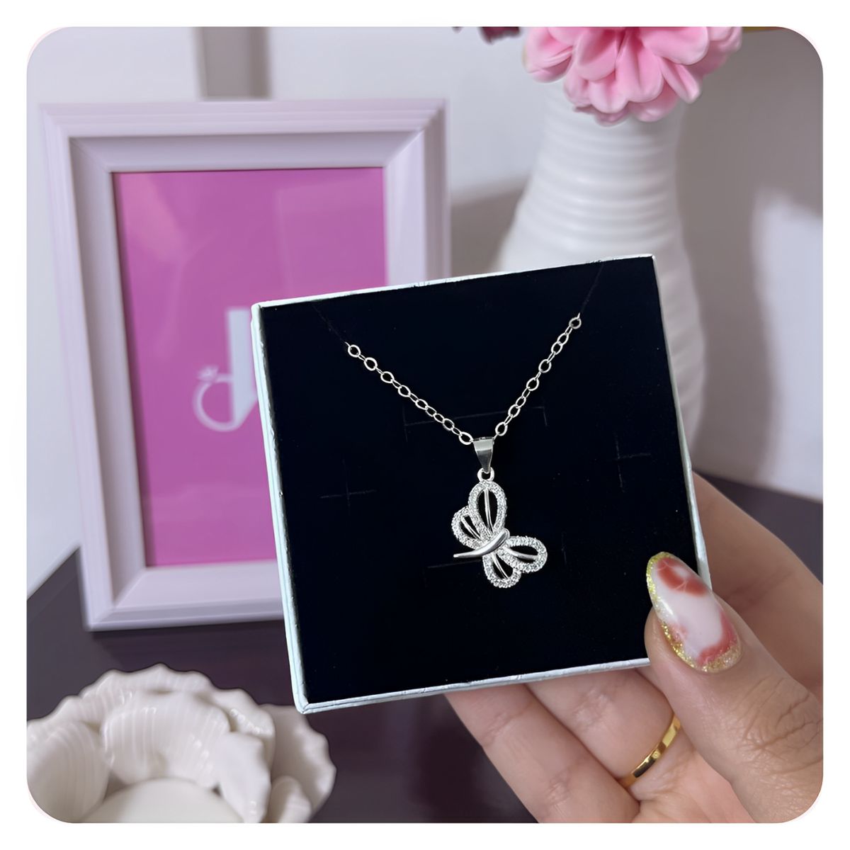 GENERICO - Collar Mamá Mariposa Circones Joya Regalo Cumpleaños Plata