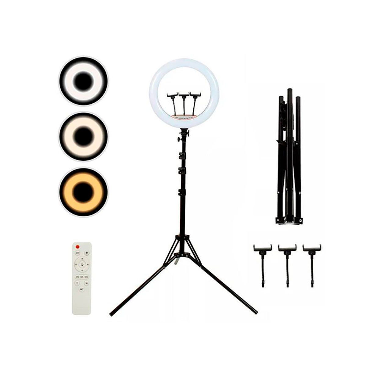 GENERICO - Aro con Luz Led 56cm + Trípode + Control Remoto + Tactil