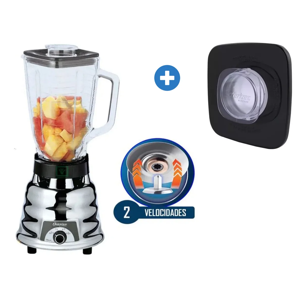 OSTER - Licuadora Oster 250-22 1.25L de 2 Velocidades – Potente y Duradera