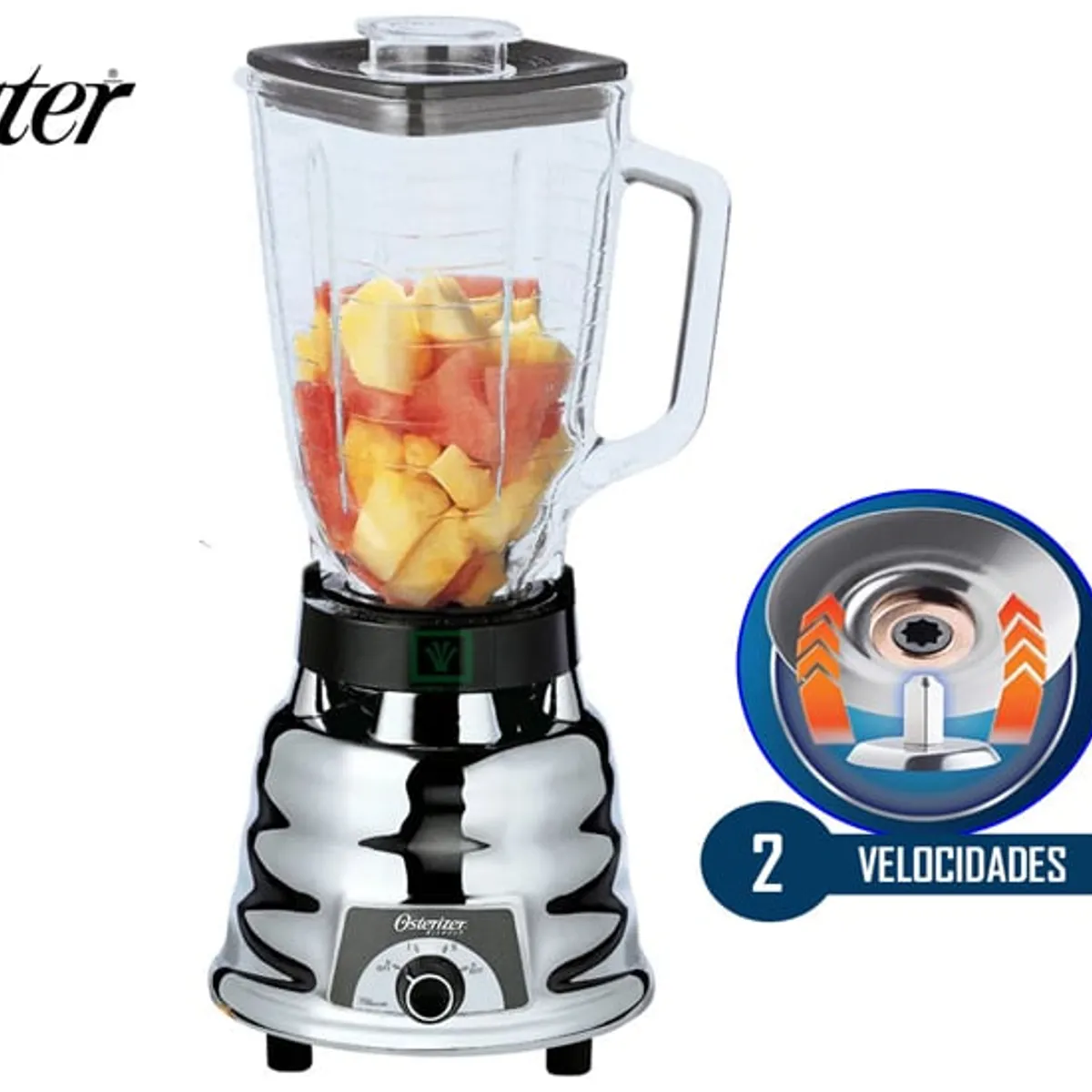 OSTER - Licuadora Oster 250-22 1.25L de 2 Velocidades – Potente y Duradera