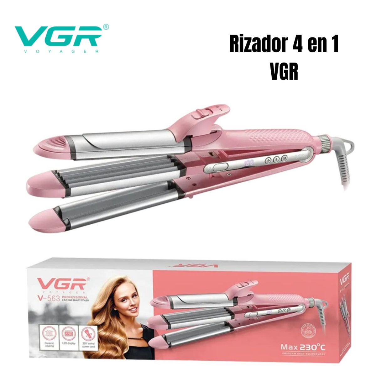 GENERICO - Rizador Ondas VGR V-563 4 en 1
