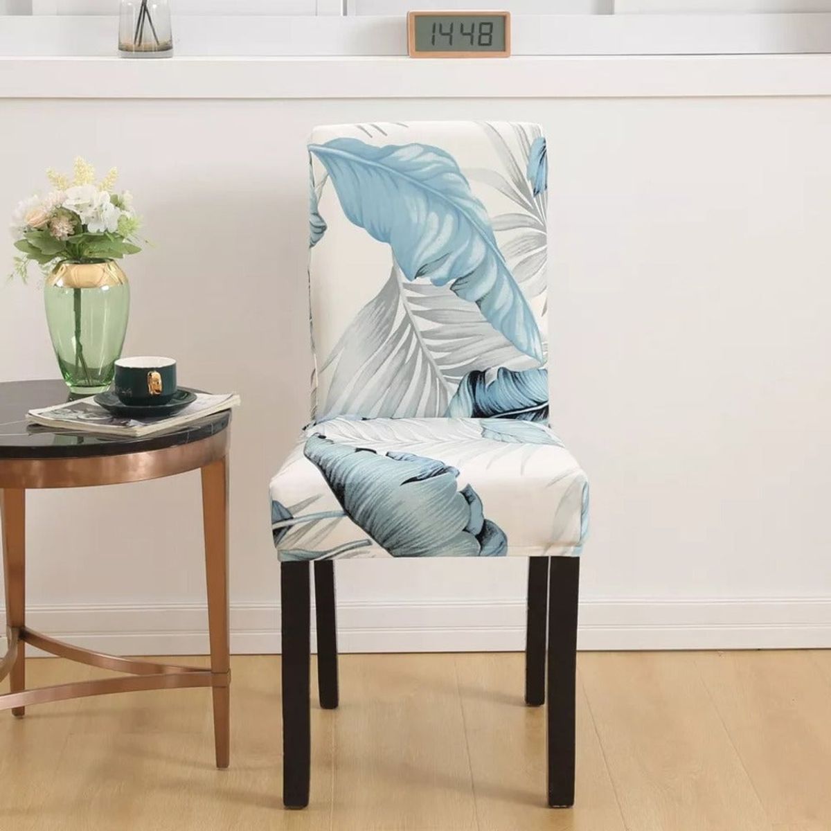 GENERICO - Funda de Sillas Pack 6und  Estampado Pluma Turquesa