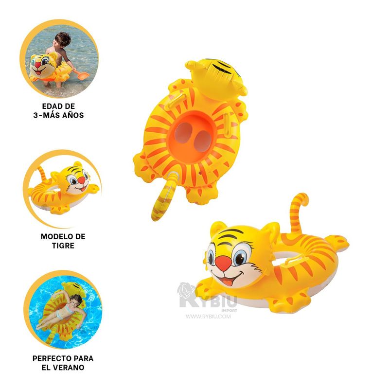 RYBIU IMPORT - Inflable Animal Largo de Tigre Y+Post-it Adhesivos