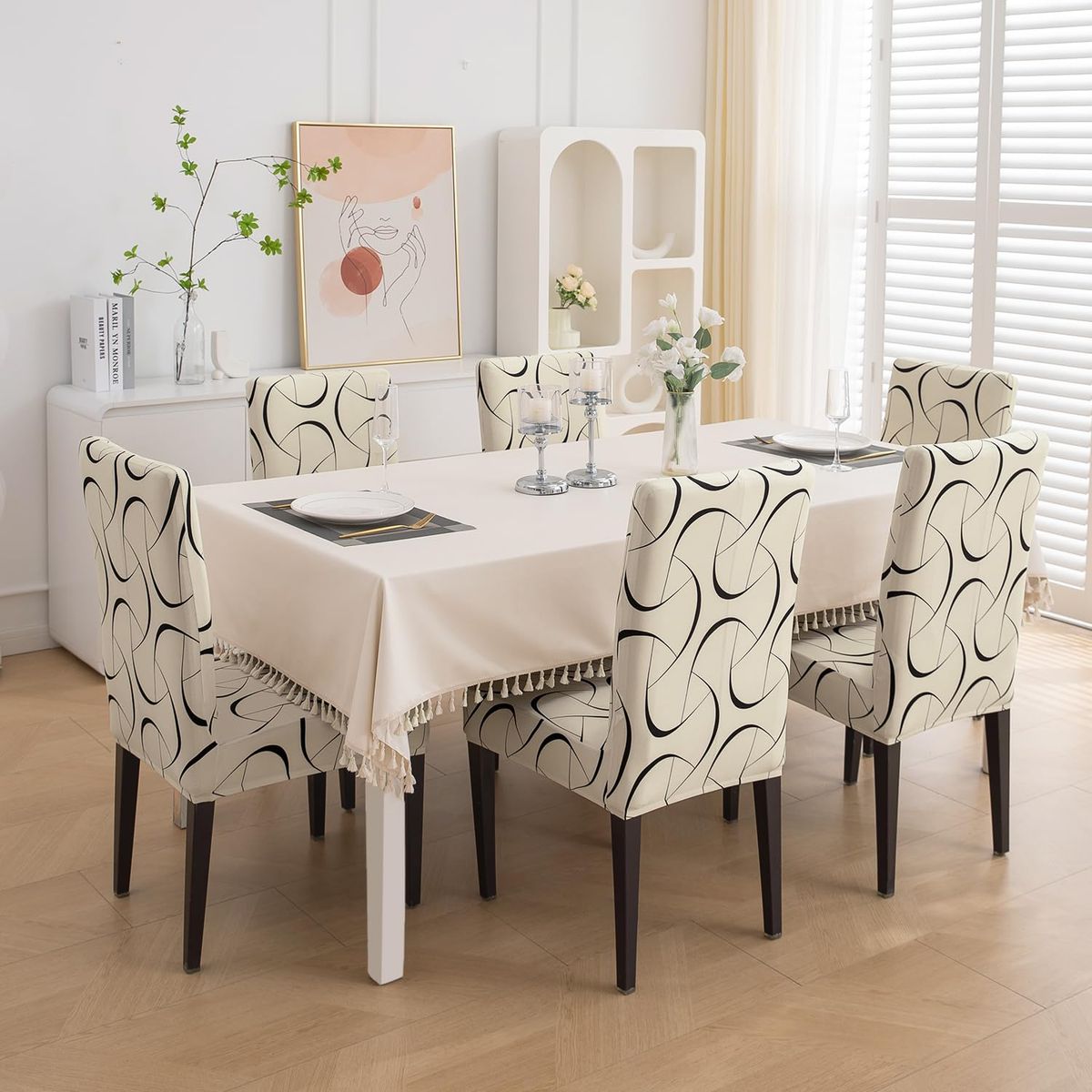 GENERICO - Funda de Sillas Pack 6und  Estampado Minimalista