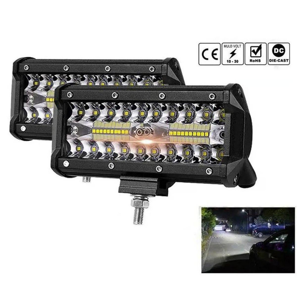 GENERICO - Barras Led Vehículo 17cm Blanco 2 en 1 Cree Led