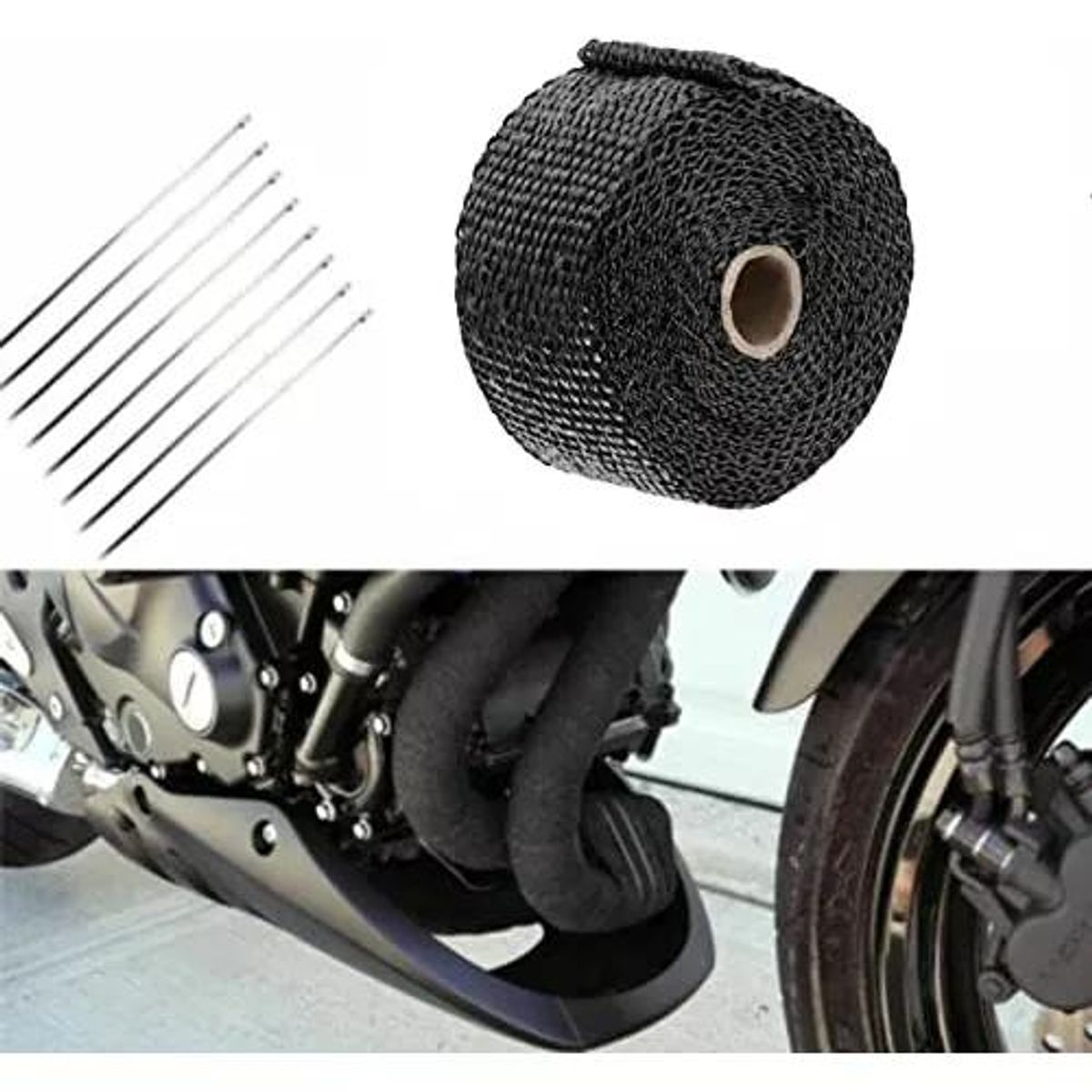 GENERICO - CINTA TERMICA PARA TUBO DE ESCAPE NEGRO