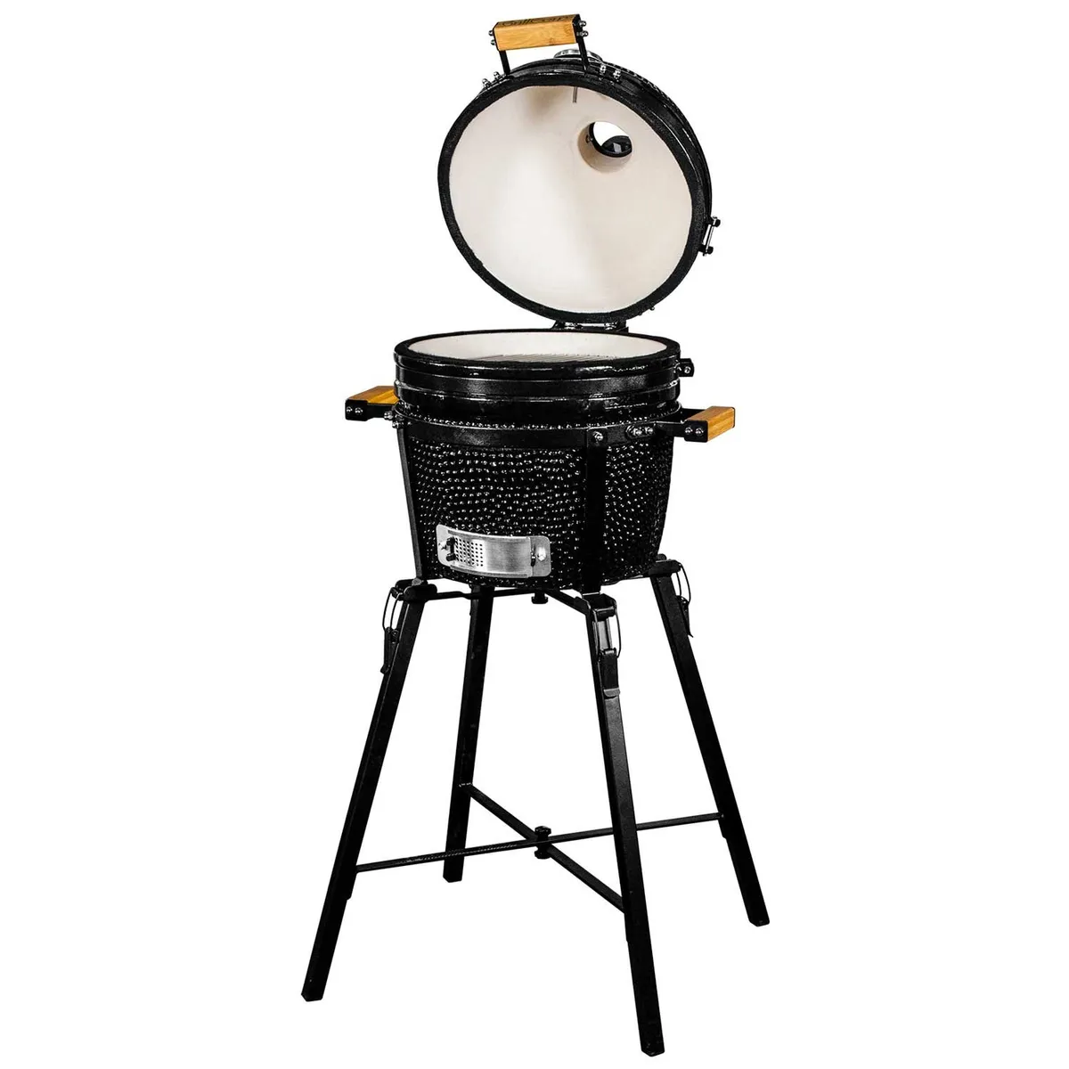 GRILLCORP - Kamado Granada 15 Negro + Sistema 2 en 1
