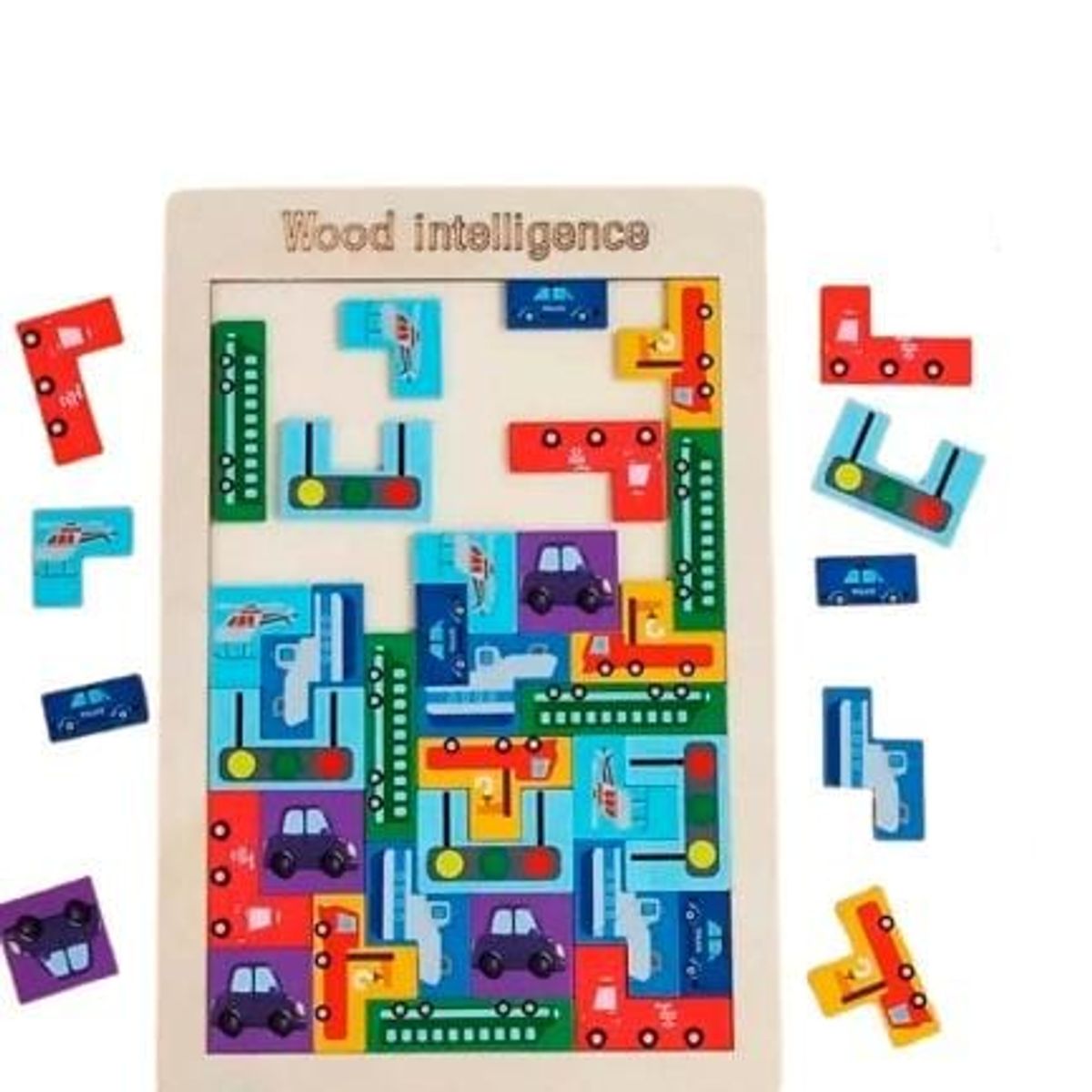 GENERICO - Rompecabezas Bloques De Construcción tetris De Madera