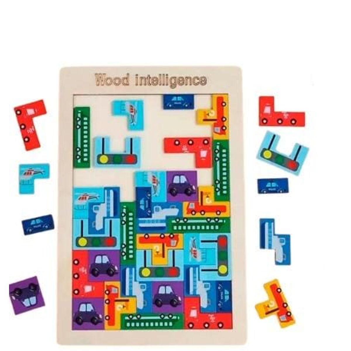 GENERICO - Rompecabezas Bloques De Construcción tetris De Madera