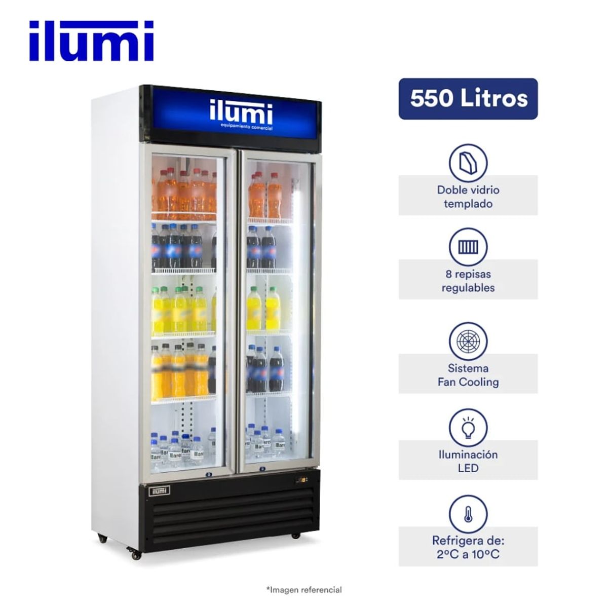 ILUMI - Visicooler Ilumi Fan Cooling de 550 litros BC-5502FC