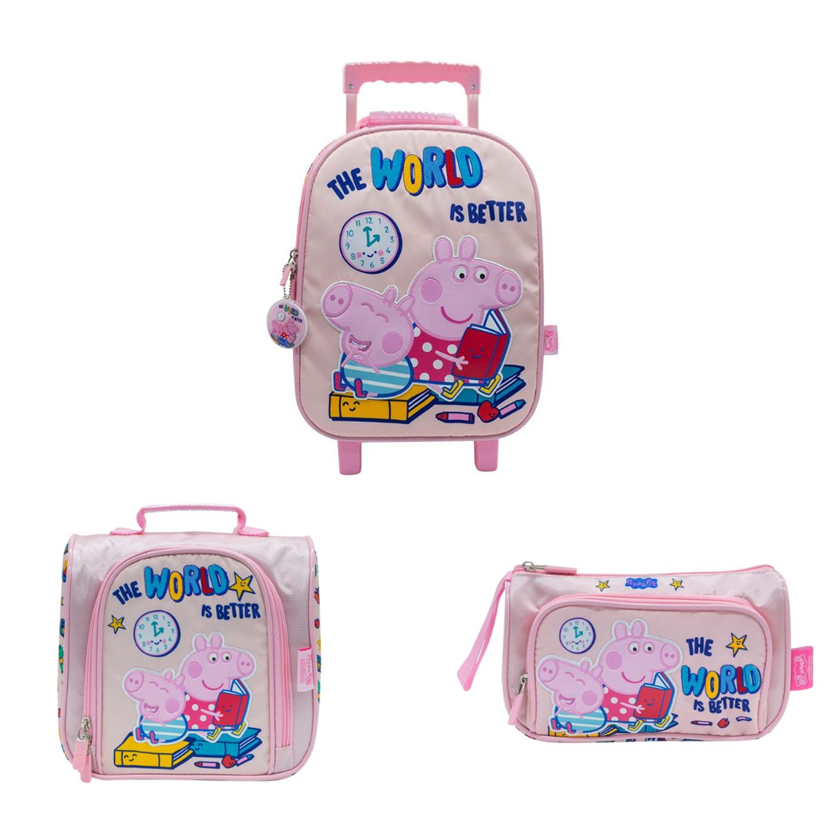CHILDRENS CLUB - Set de Maleta  escolar x3 piezas -  Peppa Pig