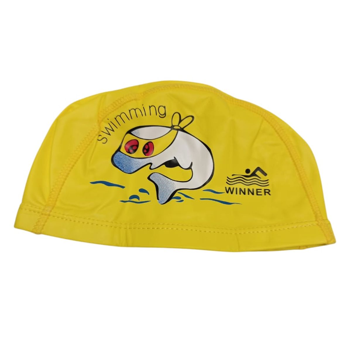 WINNER - GORRO DE NATACION TELA CON PU AMARILLO
