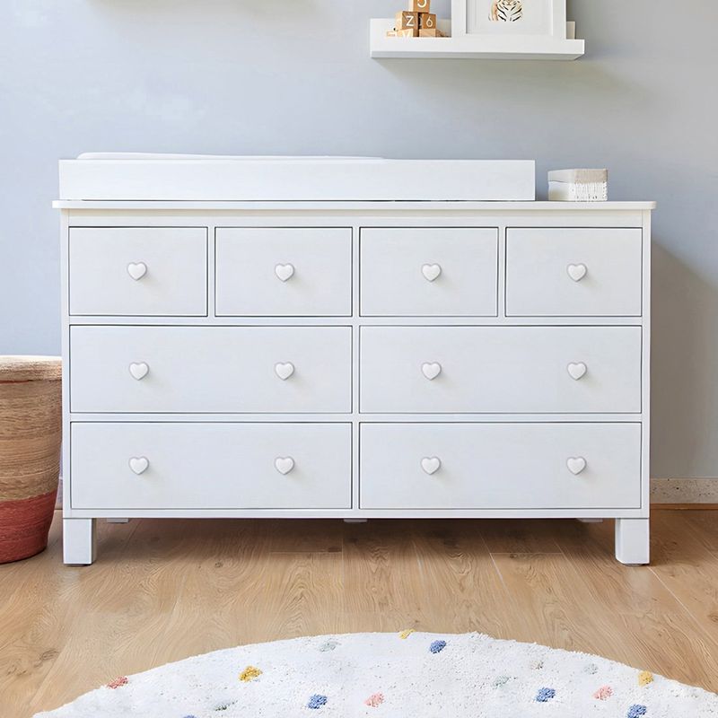 GENERICO - Cómoda Cambiador Para Bebé Sweet Dreams 8 Cajones Blanco 140 cm Huk