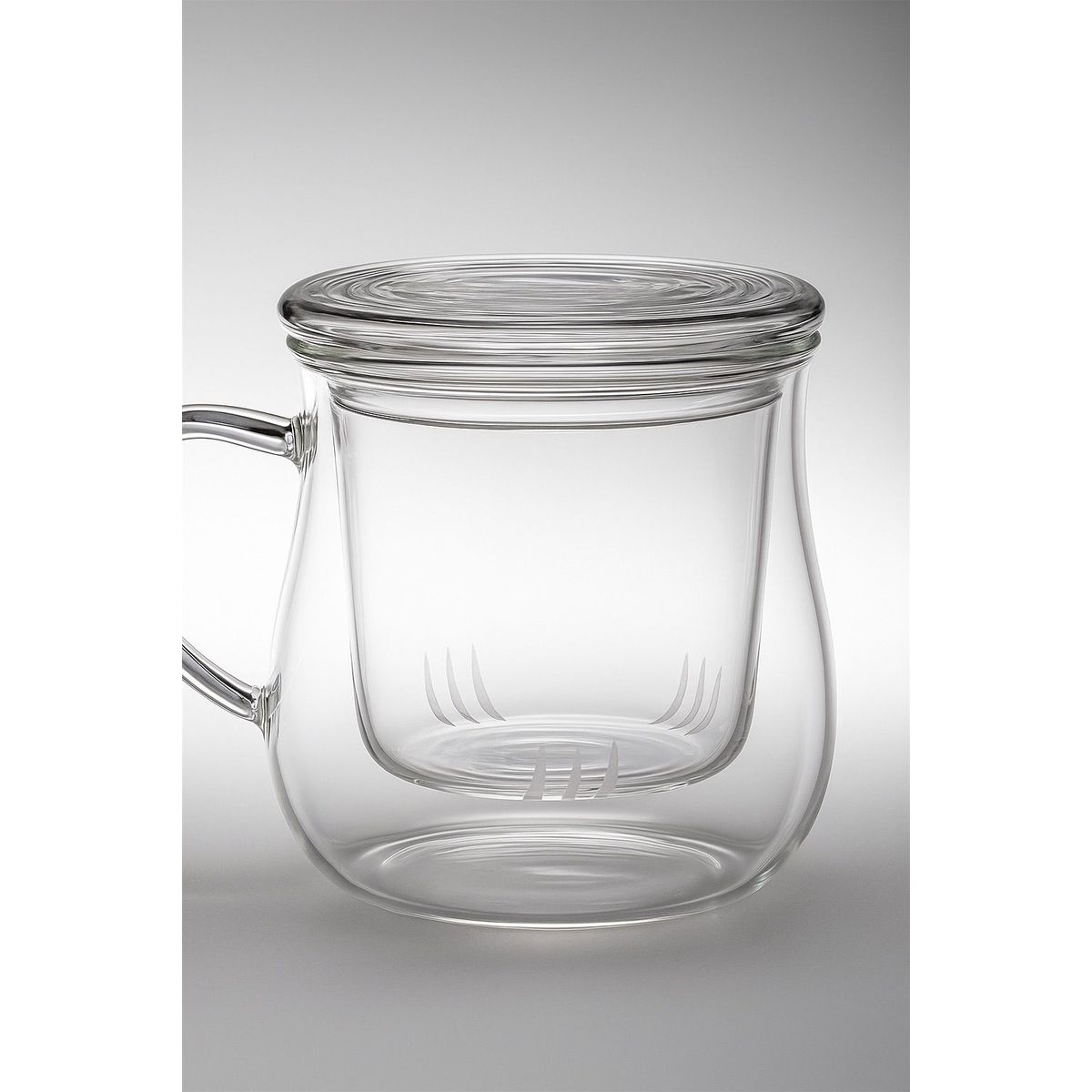 GENERICO - Taza de Vidrio con Infusor y Tapa de boroslicato