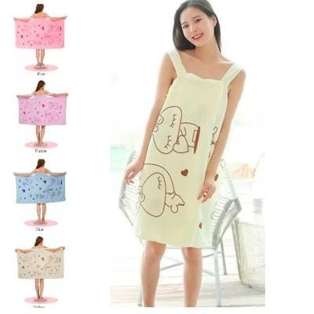 GENERICO - bata de baño de microfibra ligera de verano