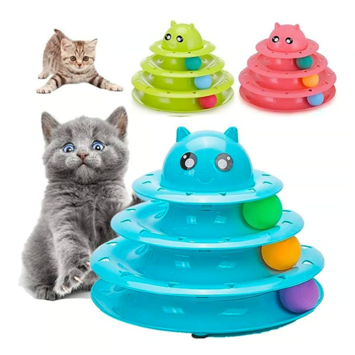 GENERICO - Juguete 3 Niveles Pelotas para Gatos .