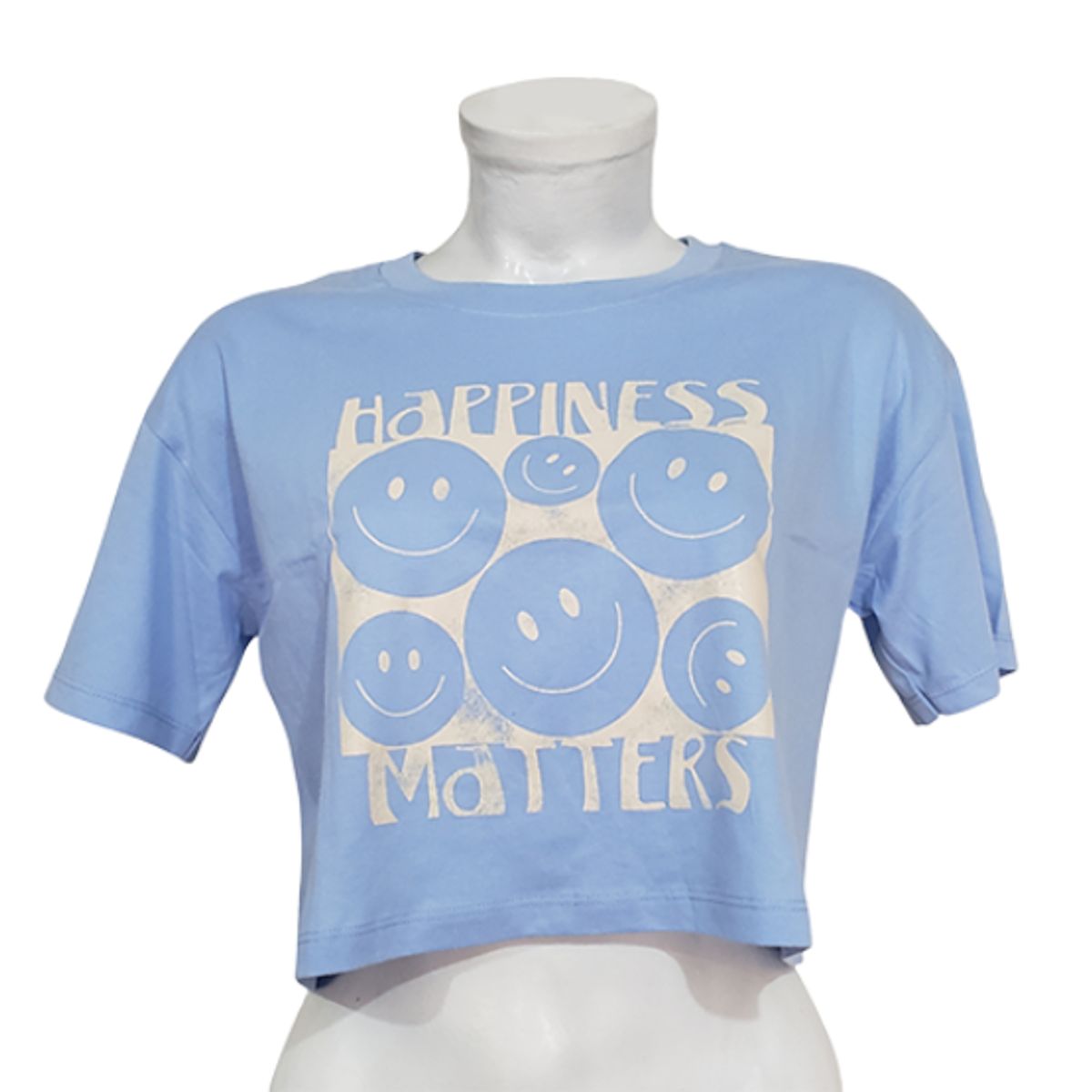 GENERICO - POLO CROP TOP HAPPINESS