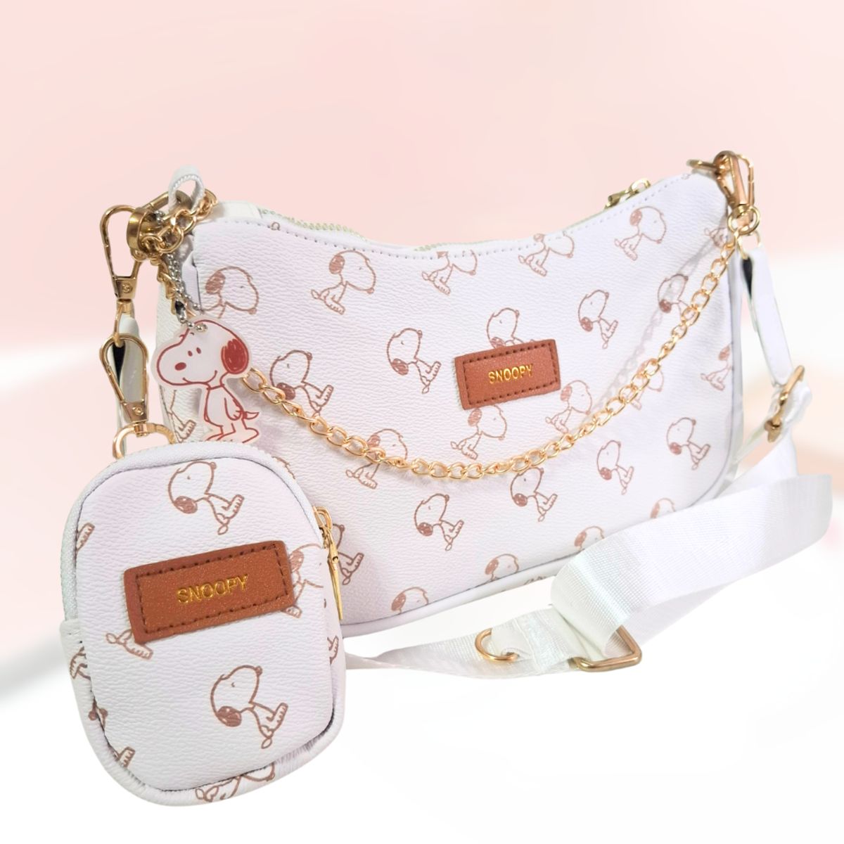 SNOOPY - SNOOPY BOLSO DE HOMBRO 3 EN 1 BLANCO