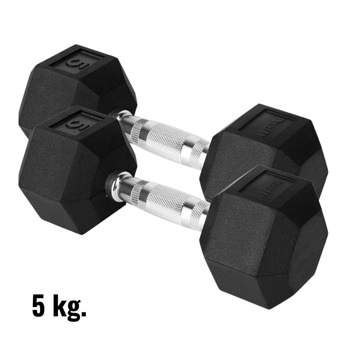 GENERICO - Mancuernas Hexagonales de 5 kg/Par Ejercicio, Fitness