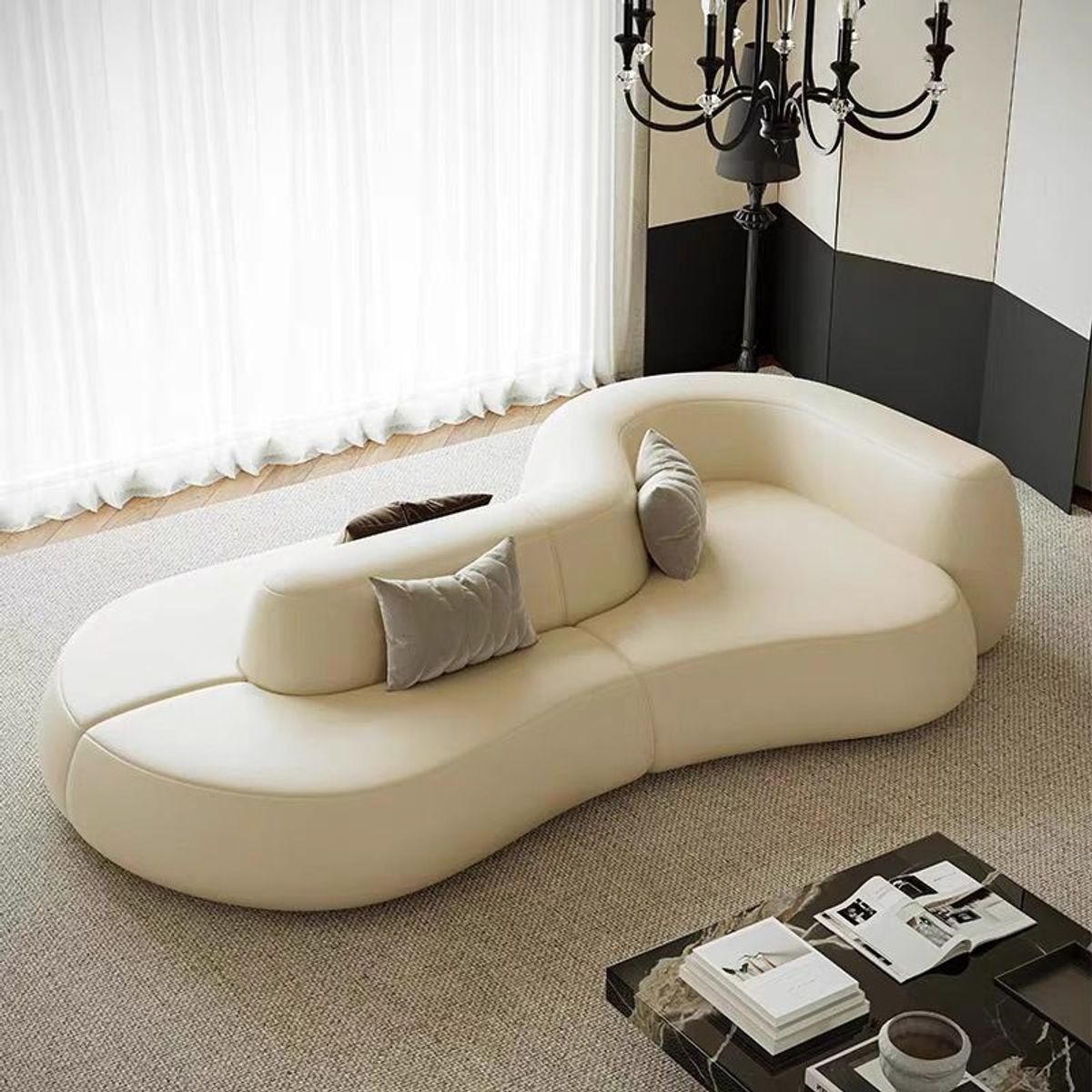 GENERICO - Sofa Curvo Zulia 3 cuerpos - Ivory