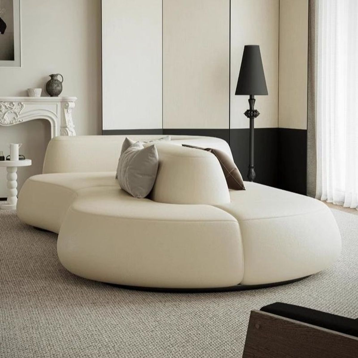 GENERICO - Sofa Curvo Zulia 3 cuerpos - Ivory