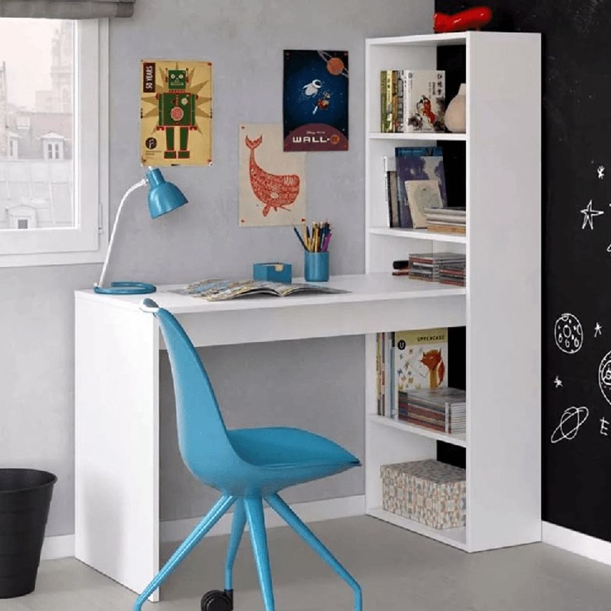 NACION MUEBLES - ESCRITORIO NACION MUEBLES ALBERTO COLOR BLANCO