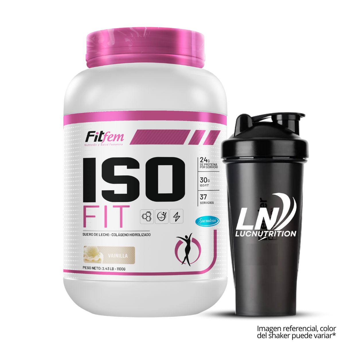 FITFEM - Proteína Iso Fit 1.1 KG - Vainilla + Shaker de regalo!