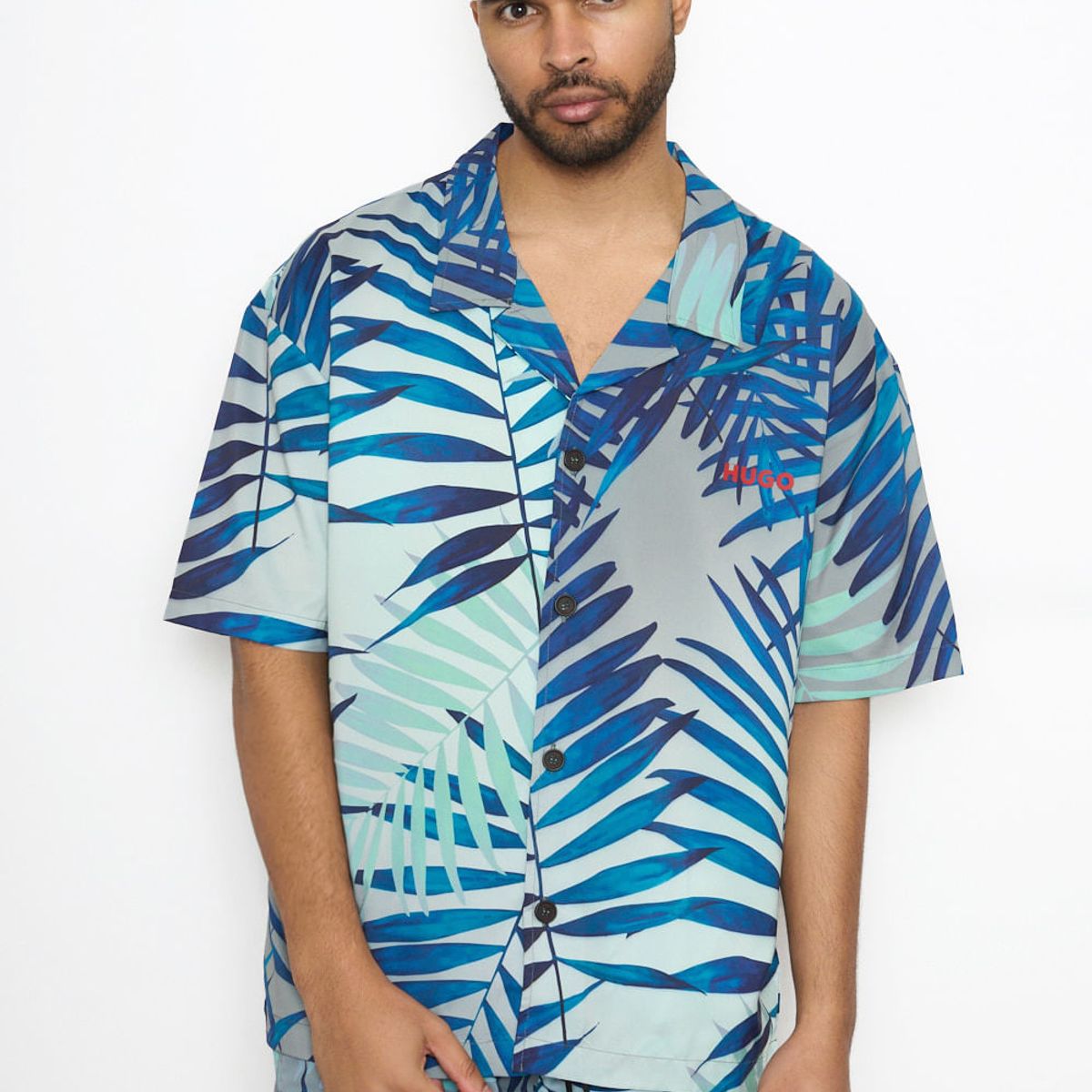 HUGO BOSS - Hugo - Camisa relax fit en material sintético