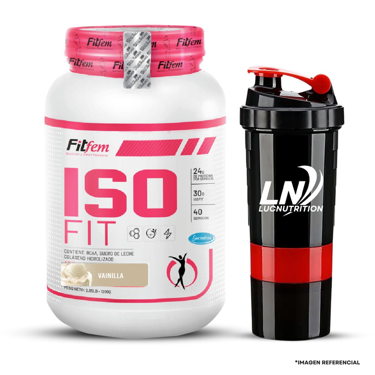 FITFEM - Proteína Iso Fit 1.1 KG Universe Nutrition Vainilla + SmartShaker