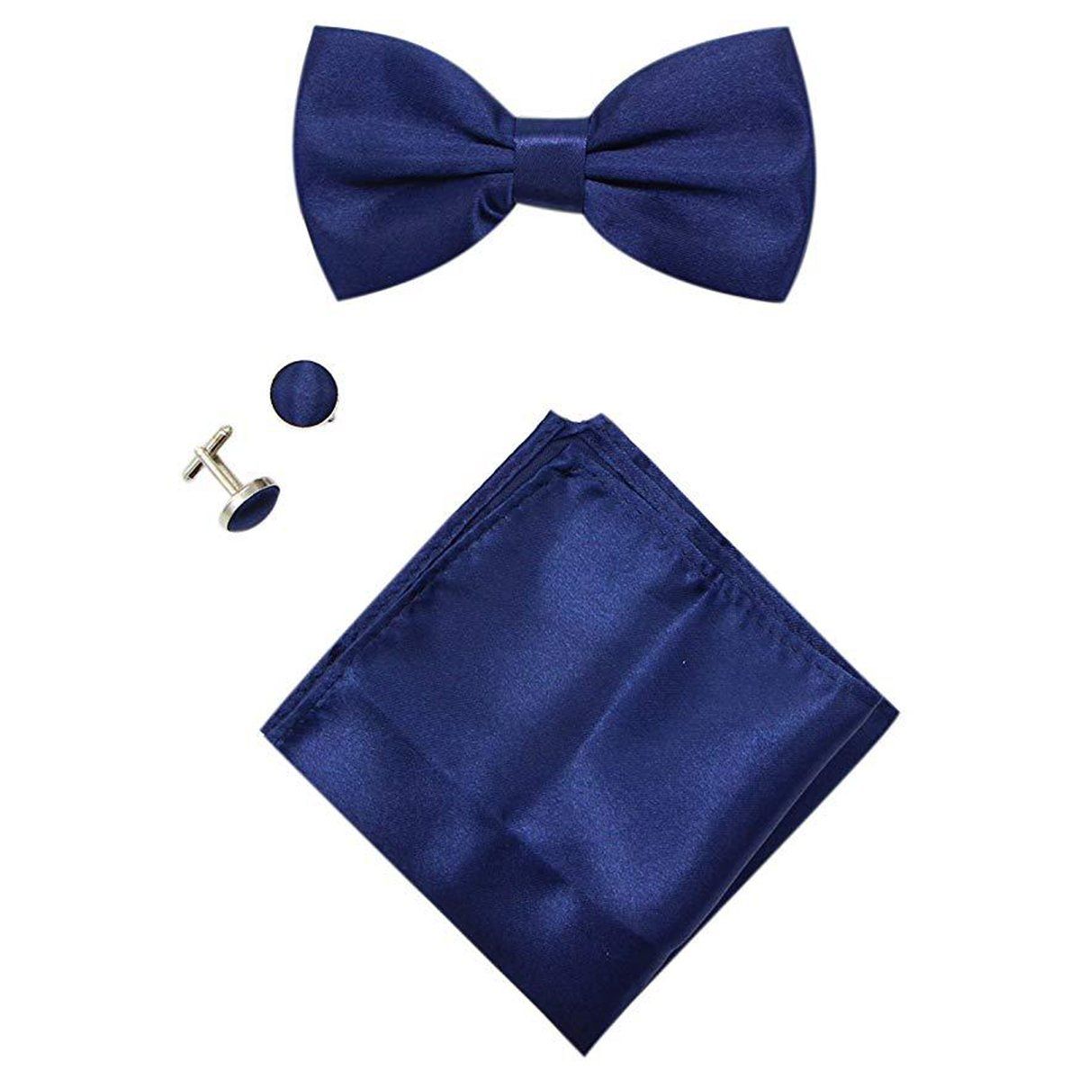 ZIMRAHYG - Pajarita ajustable para hombre + pañuelo cuadrado + gemelos