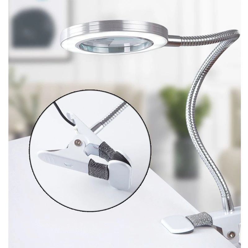 ZIMRAHYG - Lámpara de maquillaje LED con lámpara de escritorio con clip
