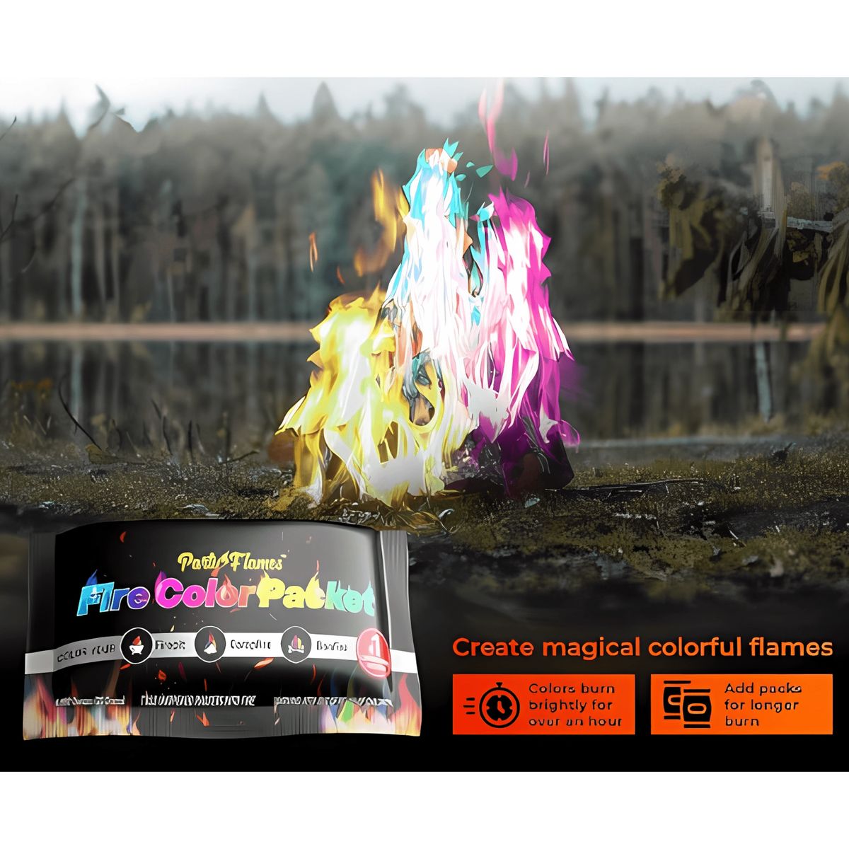 GENERICO - Paquete que cambian de color a la fogata -  Party Flame x1