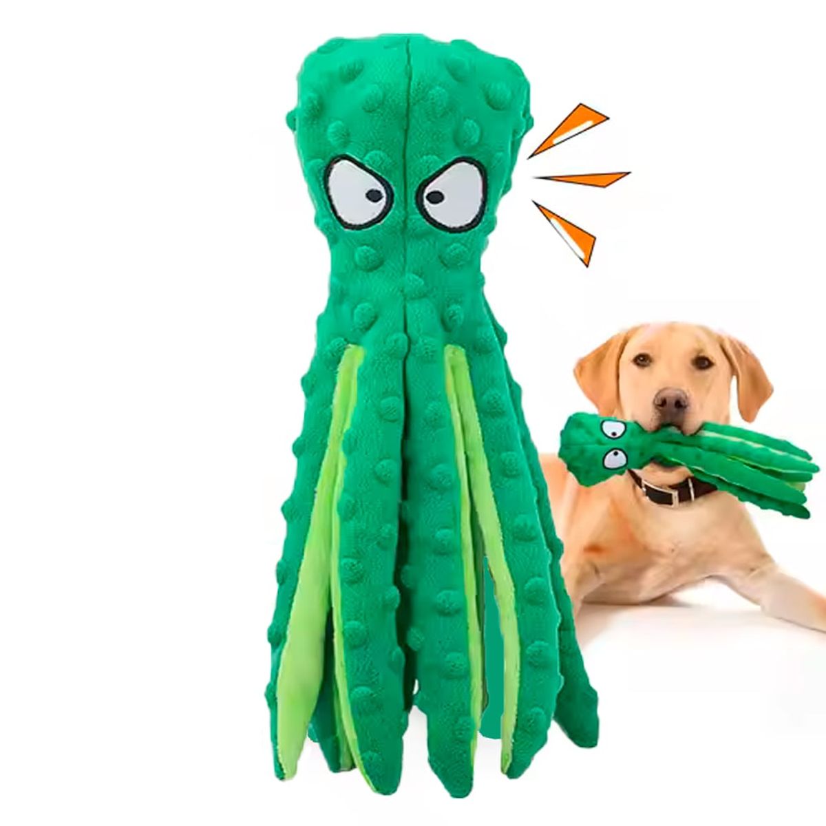 VARIOS - Juguete para Perros Pulpo Sonido Mordedor Crunch 32cm Verde