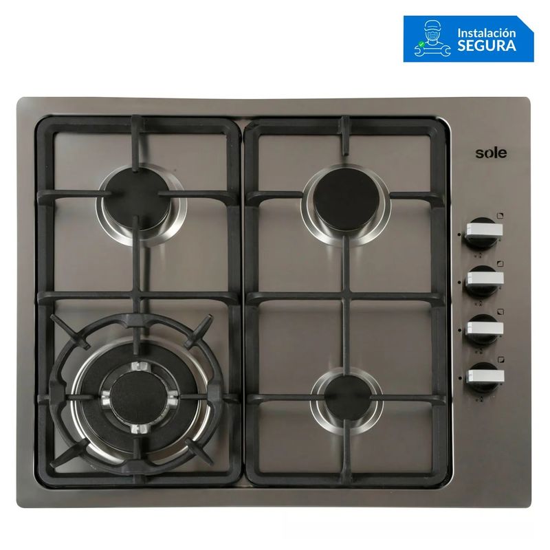 SOLE - COCINA A GAS EMPOTRABLE SOLE SOLCO036 4 HORNILLAS