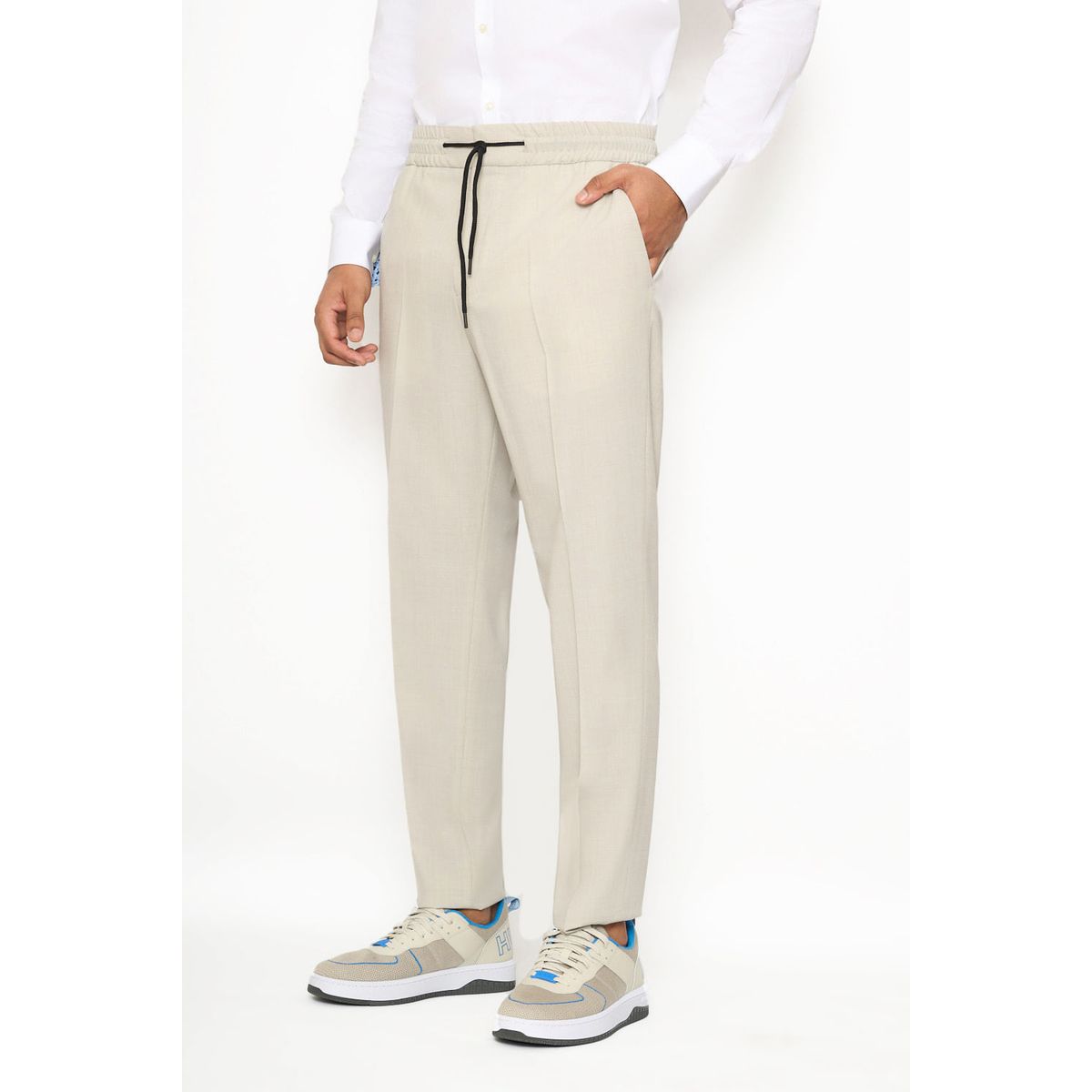 HUGO BOSS - Hugo - Pantalones extra-slim fit de tejido elástico y lana virgen