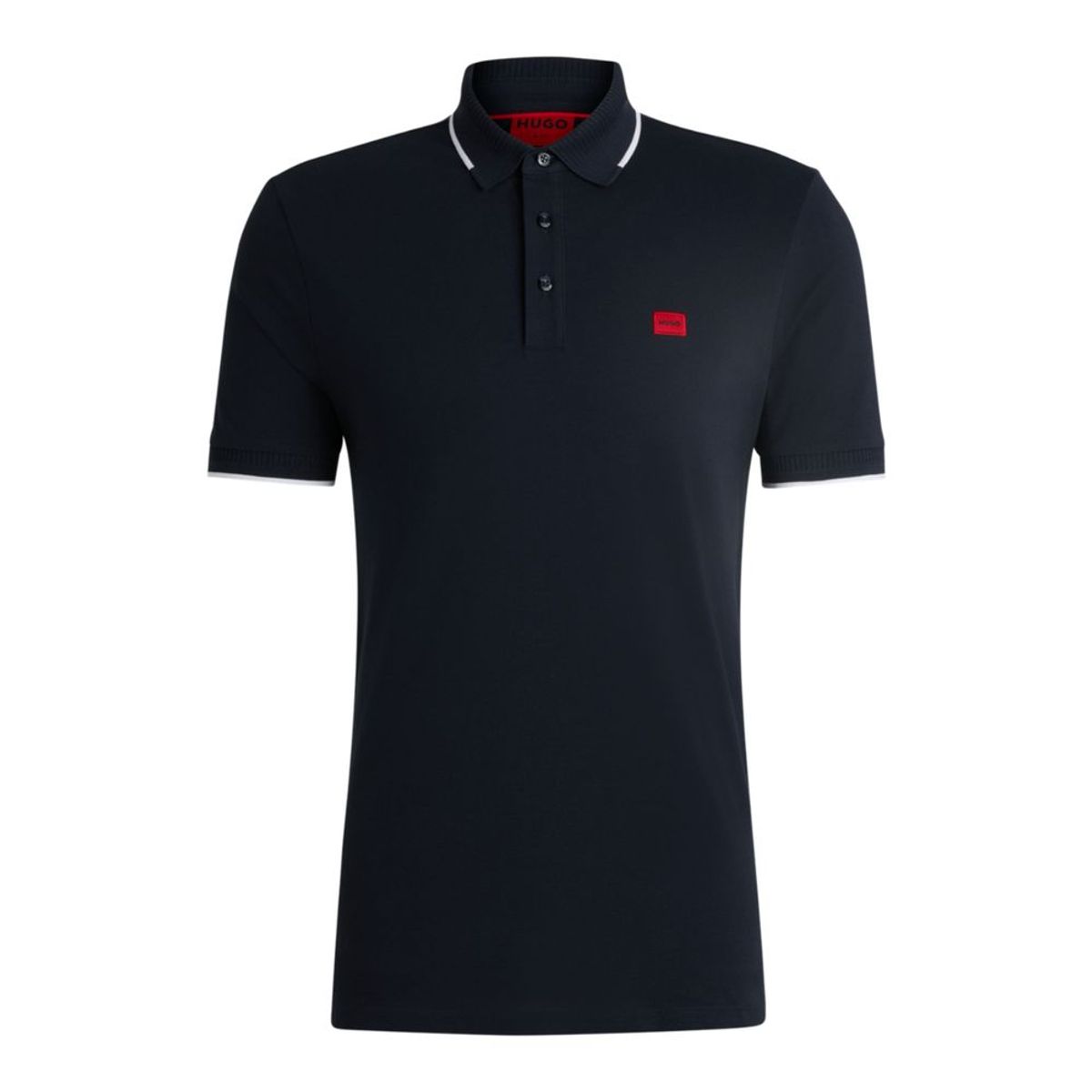 HUGO BOSS - Hugo - Polo slim fit de piqué de algodón con etiqueta con logo roja