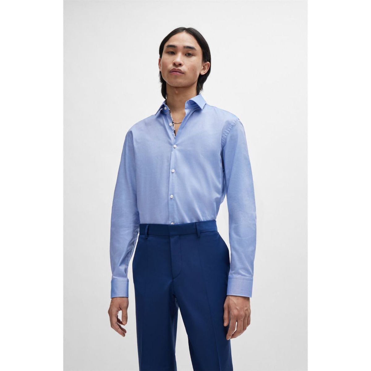 HUGO BOSS - Hugo - Camisa slim fit de algodón Oxford de planchado fácil